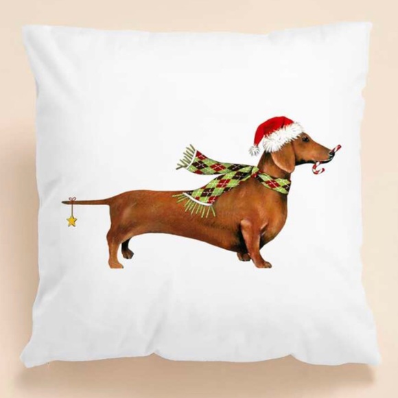 🆕 🌹2/$20🌹 Christmas Santa Dog Cushion Pillow Cover New - Picture 2 of 8